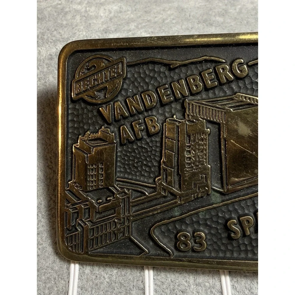 Vintage Vanderberg AFB Space Launch Complex 6 Hand Made Solid Brass Belt Buckle